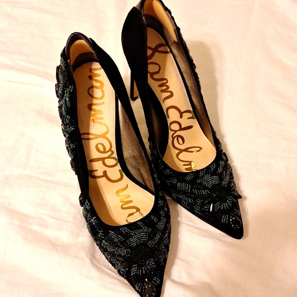 Sam Edelman Black and Blue Heels